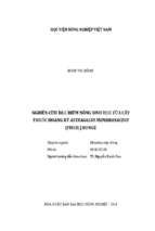 Nghiên cứu đặc điểm nông sinh học của cây thuốc hoàng kỳ astragalus membranaceus (fisch.) bunge