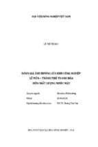đánh giá ảnh hưởng của khu công nghiệp lễ môn – thành phố thanh hóa đến chất lượng nước mặt