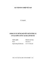 đánh giá các bố mẹ ngô nếp, ngô đường và con lai giữa chúng tại gia lâm hà nội