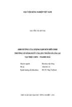 ảnh hưởng của lượng đạm bón đến sinh trưởng và năng suất của lúa thuần và lúa lai tại triệu sơn – thanh hoá