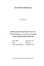 Nghiên cứu một số biện pháp kỹ thuật tạo cây con mun (diospyros mun a.chev. ex lecomte) từ hạt trong giai đoạn vườn ươm