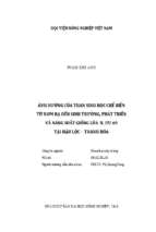 ảnh hưởng của than sinh học chế biến từ rơm rạ đến sinh trưởng, phát triển và năng suất giống lúa n. ưu 69 tại hậu lộc   thanh hóa