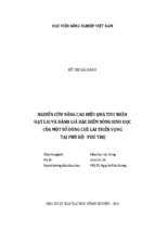 Nghiên cứu nâng cao hiệu quả thu nhận hạt lai và đánh giá đặc điểm nông sinh học của một số dòng chè lai triển vọng tại phú hộ   phú thọ