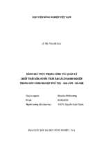 đánh giá thực trạng công tác quản lý chất thải rắn, nước thải tại các doanh nghiệp trong khu công nghiệp phú thị – gia lâm – hà nội