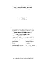 ảnh hưởng của liều lượng đạm, kali đến sinh trưởng và năng suất của giống ngô nk4300 tại huyện tiên yên, tỉnh quảng ninh
