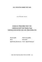 đánh giá tình hình thực thi chính sách hỗ trợ trang trại trên địa bàn huyện văn lâm, tỉnh hưng yên