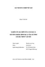 Nghiên cứu đặc điểm nông sinh học và khả năng kháng bệnh bạc lá của các dòng lúa bắc thơm 7 cải tiến