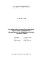 ảnh hưởng của các nguồn phế thải nông nghiệp được xử lý bằng chế phẩm sinh học đến sinh trưởng phát triển, năng suất cà chua tại sóc sơn – hà nội