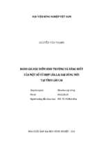 đánh giá đặc điểm sinh trưởng và năng suất của một số tổ hợp lúa lai hai dòng mới tại tỉnh lào cai