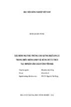 Xác định mật độ trồng cho giống ngô lvn 25 trong điều kiện canh tác bằng nước trời tại huyện văn chấn tỉnh yên bái