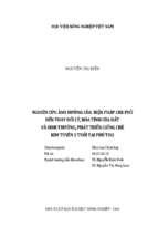 Nghiên cứu ảnh hưởng của biện pháp che phủ đến thay đổi lý, hóa tính của đất và sinh trưởng, phát triển giống chè kim tuyên 3 tuổi tại phú thọ