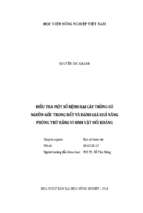 điều tra một số bệnh hại cây trồng có nguồn gốc trong đất và đánh giá khả năng phòng trừ bằng vi sinh vật đối kháng
