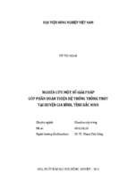 Nghiên cứu một số giải pháp góp phần hoàn thiện hệ thống trồng trọt tại huyện gia bình, tỉnh bắc ninh