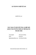 Thực trạng và giải pháp nâng cao hiệu quả quản lý bảo vệ rừng phòng hộ trên địa bàn tỉnh bắc ninh
