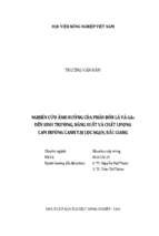 Nghiên cứu ảnh hưởng của phân bón lá và ga3 đến sinh trưởng, năng suất và chất lượng cam đường canh tại lục ngạn, bắc giang