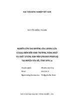 Nghiên cứu ảnh hưởng của lượng lân và kali bón đến sinh trưởng, năng suất và chất lượng đào mèo (prunus persica) tại huyện vân hồ, tỉnh sơn la