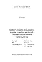 Nghiên cứu ảnh hưởng của các loại phân khoáng và phân hữu cơ đến năng suất, chất lượng giống chè kim tuyên tại phú hộ, phú thọ