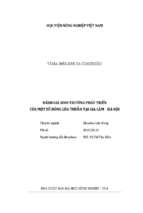 đánh giá sinh trưởng phát triển của một số dòng lúa thuần tại gia lâm – hà nội