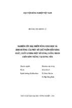 Nghiên cứu đặc điểm nông sinh học và ảnh hưởng của một số chế phẩm đến năng suất, chất lượng một số dònggiống nhãn chín sớm trồng tại hưng yên