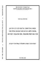 Luận văn quản lý xây dựng thương hiệu trường mầm non b xã liên ninh huyện thanh trì, thành phố hà nội