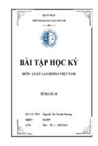 Mối quan hệ giữa thỏa ước lao động tập thể với pháp luật lao động và hợp đồng lao động   giải quyết tình huống về hợp đồng học nghề, kỉ luật sa thải