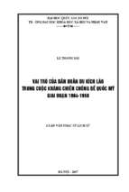 Luận văn thạc sỹ vai trò của dân quân du kích lào trong cuộc kháng chiến chống đế quốc mỹ từ 1964 đến 1968