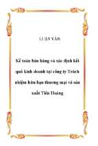 Kế toán bán hàng và xác định kết quả kinh doanh tại công ty trách nhiệm hữu hạn thương mại và sản xuất tiên hoàng