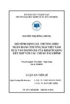 Mô hình định giá thương hiệu ngân hàng thương mại việt nam dựa vào đánh giá của khách hàng kết hợp với các chỉ số tài chính