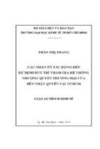 Các nhân tố tác động đến dự định duy trì tham gia hệ thống nqtm của bên nhận quyền tại tp.hcm