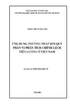 ứng dụng phương pháp hồi quy phân vị phân tích chênh lệch tiền lương ở việt nam