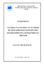 Tác động của các nhân tố cấu thành hệ thống kiểm soát nội bộ đến hiệu quả hoạt động của tập đoàn điện lực việt nam