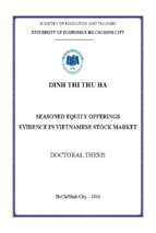 Phát hành cổ phiếu bổ sung (seos) – bằng chứng tại thị trường chứng khoán việt nam