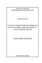 Các nhân tố ảnh hưởng đến việc trình bày lại báo cáo tài chính sau kiểm toán trong các công ty niêm yết ở việt nam