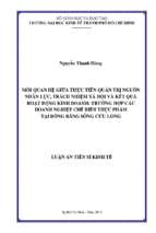 Mối quan hệ giữa thực tiễn quản trị nguồn nhân lực, trách nhiệm xã hội và kết quả hoạt động kinh doanh trường hợp các doanh nghiệp chế biến thực phẩm đồng bằng sông cửu long