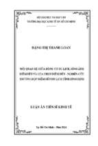 Mối quan hệ giữa động cơ du lịch hình ảnh điểm đến và lựa chọn điểm đến nghiên cứu trường hợp điểm đến du lịch tỉnh bình định