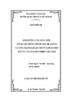 ảnh hưởng của dòng tiền, rủi ro hệ thống, rủi ro phi hệ thống và tính thanh khoản chứng khoán đến đầu tư của các doanh nghiệp việt nam