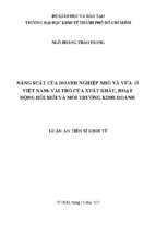 Năng suất của doanh nghiệp nhỏ và vừa ở việt nam vai trò của xuất khẩu, hoạt động đổi mới và môi trường kinh doanh