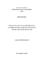 Phân tích cấu trúc cầu các sản phẩm thịt và cá nghiên cứu thực nghiệm theo tiếp cận kinh tế lượng cho trường hợp việt nam