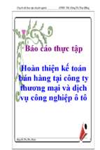 Hoàn thiện kế toán bán hàng tại công ty thương mại và dịch vụ công nghiệp ô tô