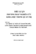 Xác định các nhân tố ảnh hưởng đến lòng trung thành của khách hàng đối với sản phẩm của viettien