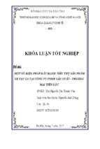 Một số biện pháp đẩy mạnh tiêu thụ sản phẩm tại công ty tnhh sản xuất   thương mại tiến lộc