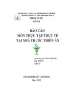 Báo cáo thực tập thực tế tại nhà thuốc Thiên Ân