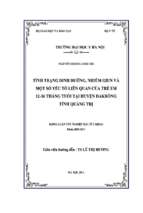 Tình trạng dinh dưỡng, nhiễm giun và một số yếu tố liên quan của trẻem 12 - 36 tháng tuổi tại huyện Đakrông tỉnh Quảng Trị