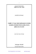 Luận văn Nghiên cứu đặc điểm nhiễm khuẩn sơ sinh tại khoa nhi bệnh viện đa khoa trung ương Thái Nguyên