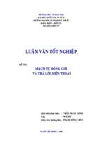 Luận văn Thiết kế Mạch tự động ghi và trả lời điện thoại