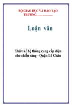 Luận văn Thiết kế hệ thống cung cấp điện cho chiếu sáng - Quận Lê Chân