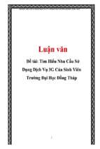 Luận văn Tìm hiểu nhu cầu sử dụng dịch vụ 3G của sinh viên trường đại học Đồng Tháp