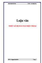 Luận văn Thiết kế bộ bảo mật điện thoại