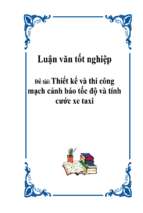 Luận văn Thiết kế và thi công mạch cảnh báo tốc độ và tính cước xe taxi