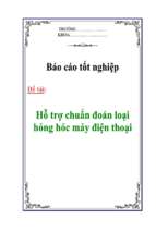 Đề tài Hỗ trợ chuẩn đoán loại hỏng hóc máy điện thoại